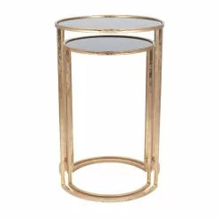 Pacific Lifestyle Pacific Veneziano Set Of 2 Nest Of Tables, Iron & Glass - 30821749 alt03