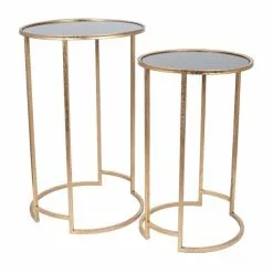 Pacific Lifestyle Pacific Veneziano Set Of 2 Nest Of Tables, Iron & Glass - 30821749 alt04