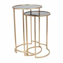 Pacific Lifestyle Pacific Veneziano Set Of 2 Nest Of Tables, Iron & Glass - 30821749 alt05